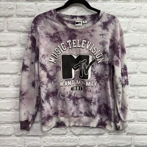 Vintage MTV Tie Dye Purple And White Shirt Size Medium